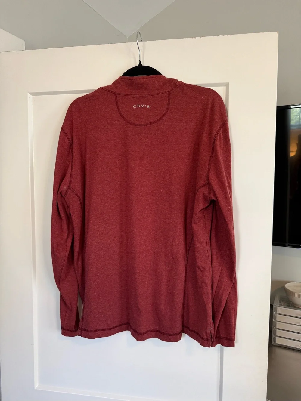 Orvis Men's Heathered Red Half-Zip Performance Pullover
